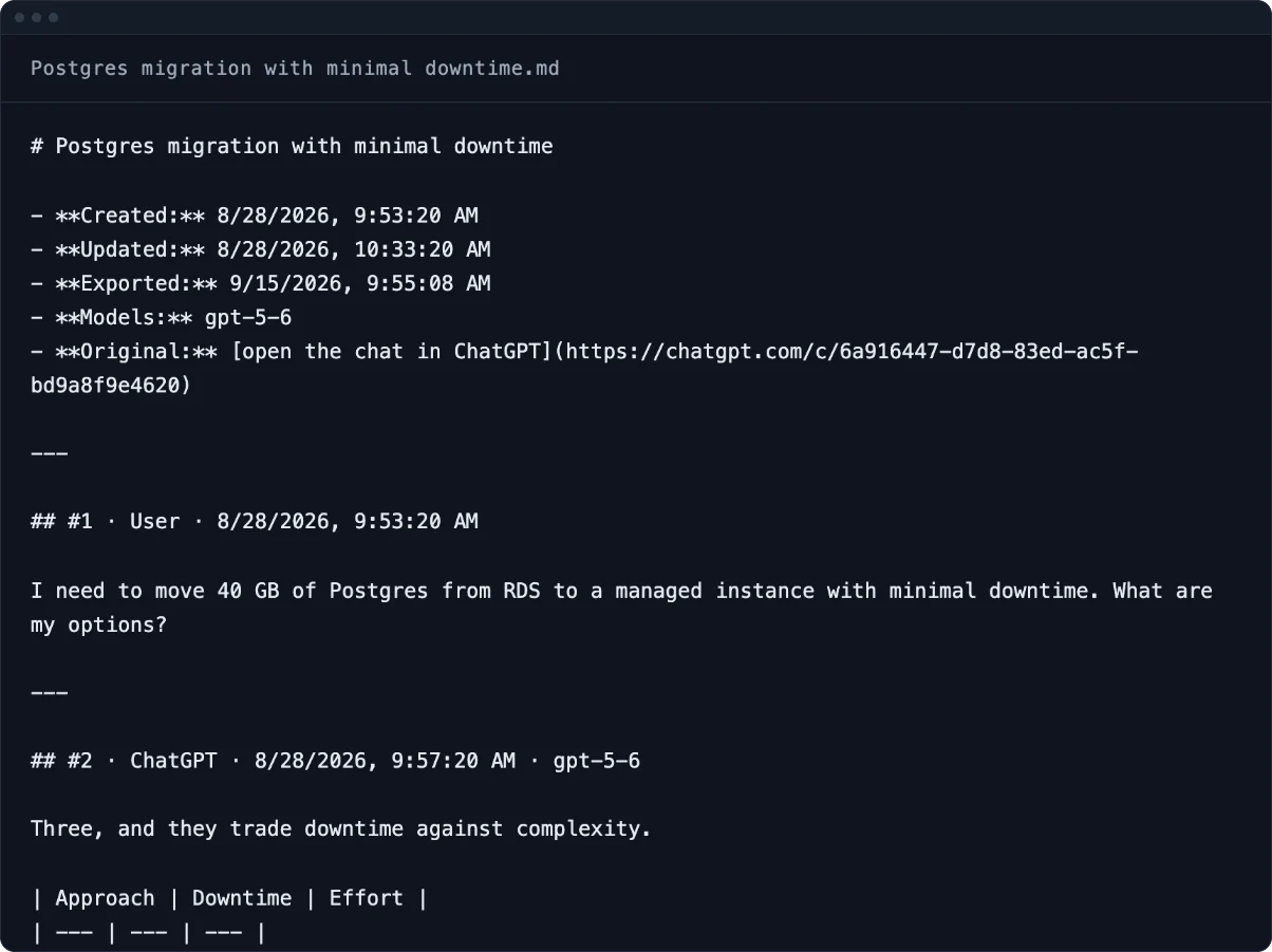 ChatGPT & DeepSeek to Markdown — export chats for Obsidian and notes