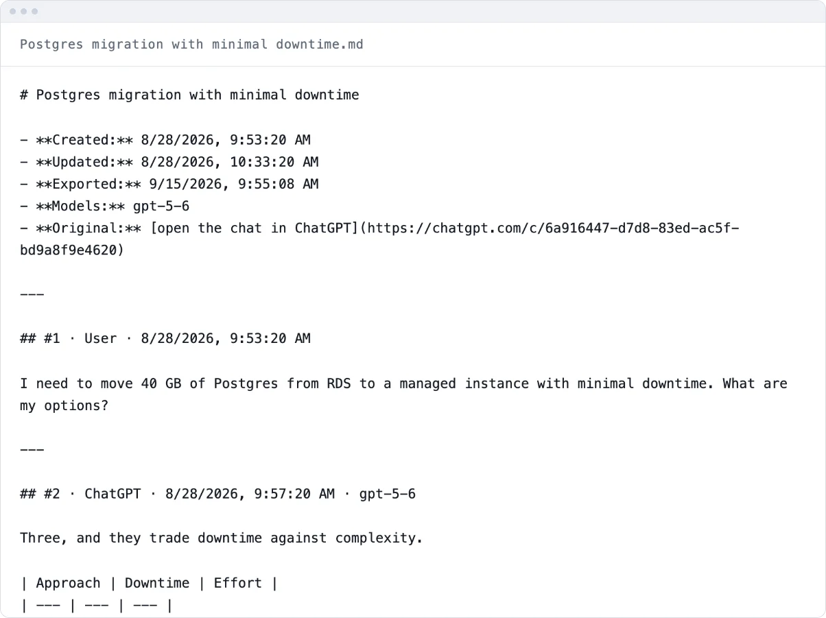 ChatGPT & DeepSeek to Markdown — export chats for Obsidian and notes