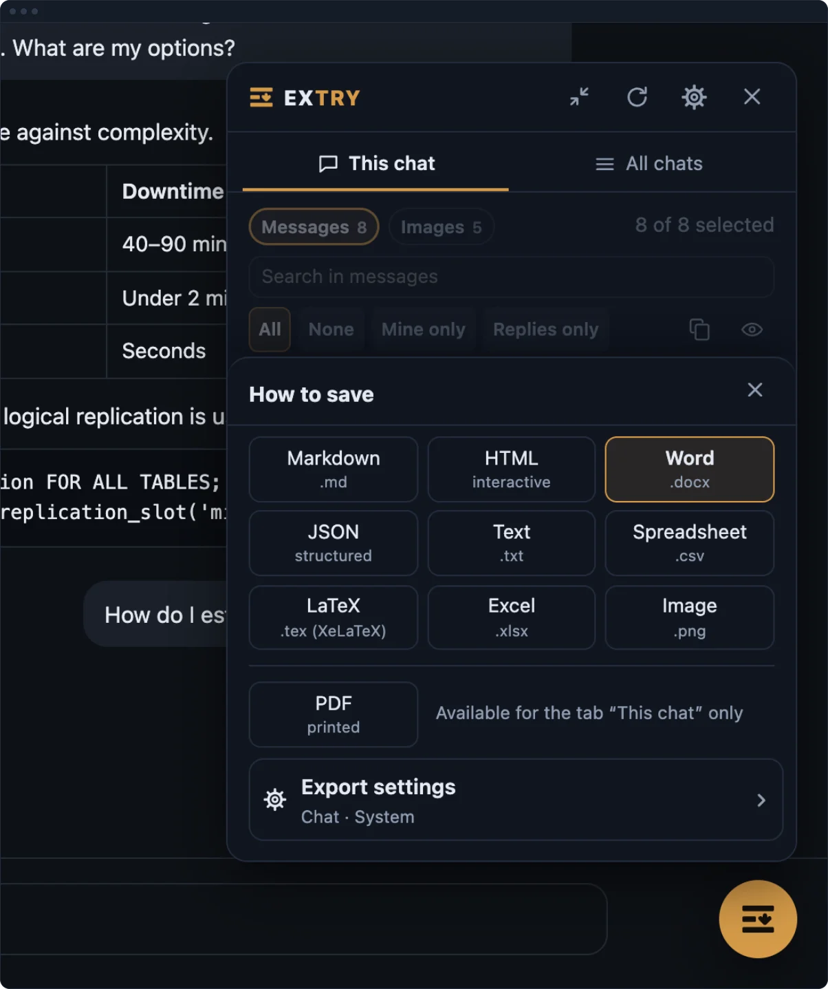 ChatGPT & DeepSeek to Word — export a chat as an editable .docx