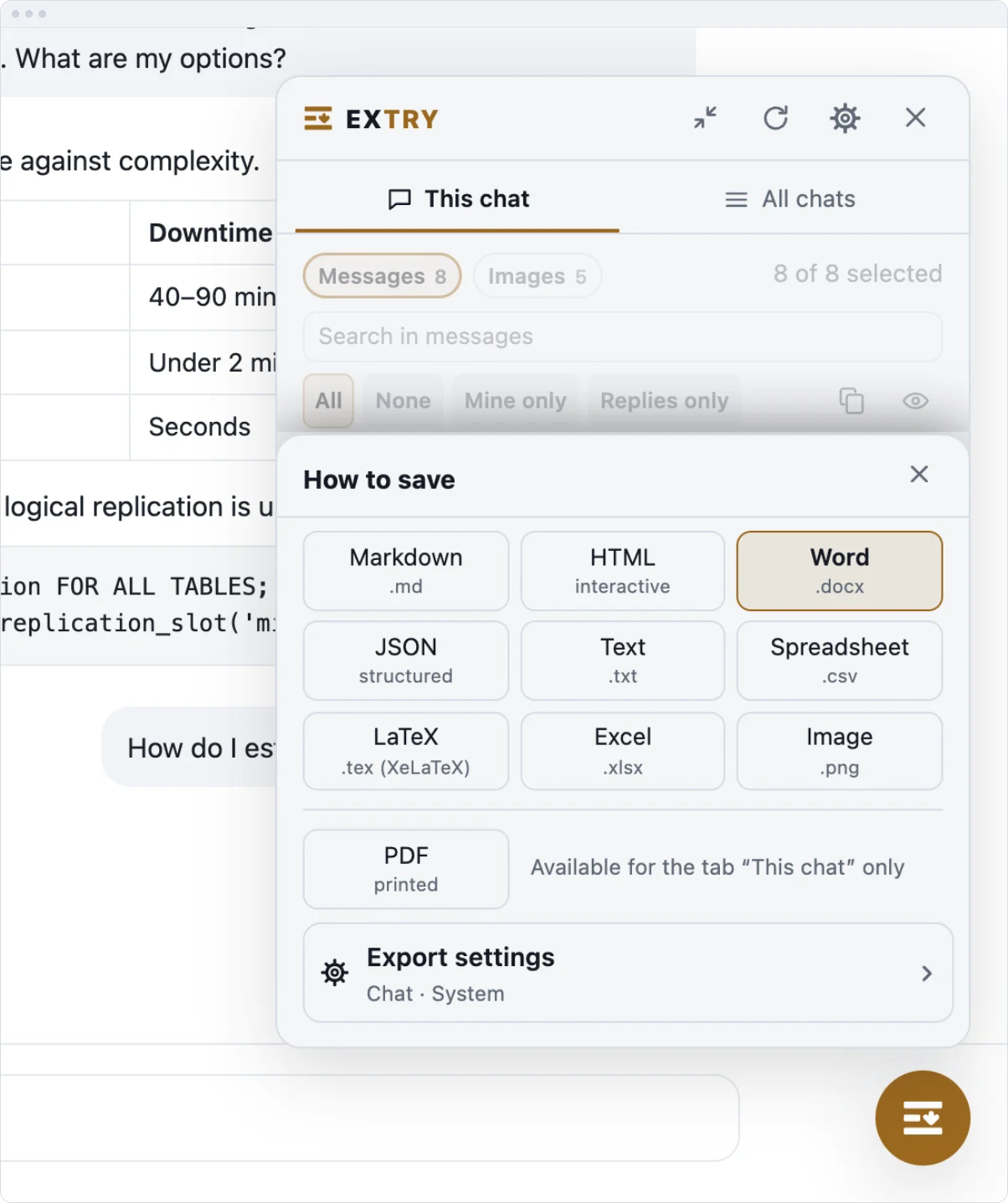 ChatGPT & DeepSeek to Word — export a chat as an editable .docx