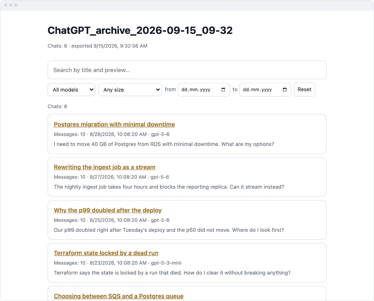 How to export ChatGPT and DeepSeek conversations — four ways compared